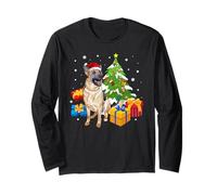 Santa German Shepherd Dog Christmas Tree Gifts Xmas Matching Maglia a Manica