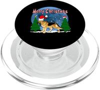 Santa German Shepherd Dog Holiday Merry Christmas Xmas PopSockets PopGrip per MagSafe