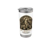 Santa Gertrude di Nivelles Gatti Religioso Cat Art Bicchiere termico in acciaio inox doppia parete