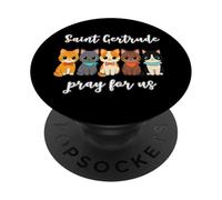 Santa Gertrude di Nivelles Protettore dei Gatti PopSockets PopGrip Adesivo