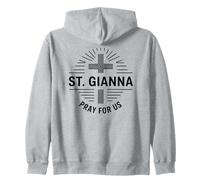 Santa Gianna Prega per Noi Croce Cattolica Design Felpa con Cappuccio