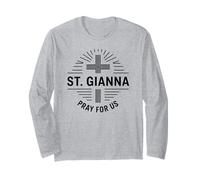 Santa Gianna Prega per Noi Croce Cattolica Design Maglia a Manica