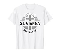 Santa Gianna Prega per Noi Croce Cattolica Design Maglietta
