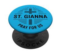 Santa Gianna Prega per noi Croce Cattolica Design PopSockets PopGrip Adesivo