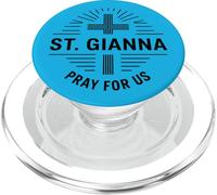 Santa Gianna Prega per noi Croce Cattolica Design PopSockets PopGrip per MagSafe