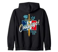 Santa Giovanna d'Arco Citazione Coraggio Cattolico Santa Francia Felpa con Cappuccio