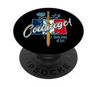 Santa Giovanna d'Arco Citazione Coraggio Cattolico Santa Francia PopSockets PopGrip Adesivo