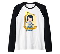 Santa Giovanna d'Arco per Bambini Carino Cattolico Ragazza Santi Eroe Donne Maglia con Maniche Raglan