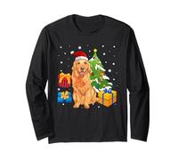 Santa Golden Retriever Dog Christmas Gifts Xmas Matching Maglia a Manica