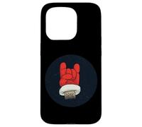 Santa Hand Devil Horns Sign Rock n Roll Christmas Custodia per iPhone 15 Pro