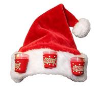 Santa Hat - Plush Christmas Party Hat | 3 Shot Glass Holiday Costume