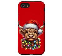 Santa Highland Mucca Aggrovigliato In Natale Luci Vacanza Custodia per iPhone SE (2020) / 7/8