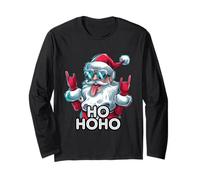 Santa Ho HoHo Camicia Divertente Rock Star Christmas Style Maglia a Manica