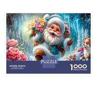 Santa in Snow 1000 Pezzi Santa in Vibrant Magical Garden Puzzle Giocattoli Puzzle Per Gioco Familiare Decorazione Della Famiglia Per Adulti Regalo Per Amico 70x50cm/1000pcs