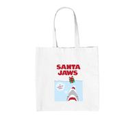 Santa Jaws Sta Arrivando In Città - Borsa In Tela - Divertente Film Claus Natale