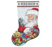 Santa & Kitten Stocking Counted Cross Stitch Kit-17 Long 14 Count