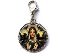 Santa Lucia cattolica - Santa Lucia - Santa Lucia - Patrona della vista - bulbi oculari - Santa cattolica - Ciondolo per cerniera lampo - gioiello con ciondolo per foto in vetro - regalo per feste di
