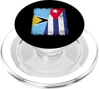 Santa Lucia Cuba mezza bandiera Santa Lucian Cuban Heritage PopSockets PopGrip per MagSafe