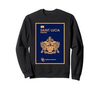Santa Lucia, passaporto di Santa Lucia, bandiera di Santa Lucia. Felpa