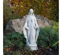 Santa Madonna Maria Madre statua in pietra 43 cm 5 kg grigio cemento antigelo