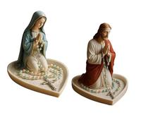 Santa Madre Padre Statua Ciotola di preghiera Resine Decori Religiosi Rosario Perline Portagioie Per Chiesa di Casa O Regalo Cattolico