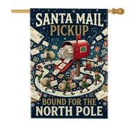 Santa Mail Pickup North Pole Holiday Quote Mailbox bandiera casa 71 x 101 | Elfi di Natale, Bandiera del cortile, Tema della cassetta postale invernale, Decorazione per le vacanze al Polo Nord