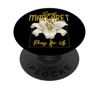 Santa Margherita Maria Scozia Lily Purity Catholic Saint PopSockets PopGrip Adesivo