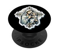 Santa Maria Con Bambino Gesù Cristo Santa Maria Croce Panagia PopSockets PopGrip Adesivo