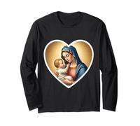 Santa Maria con Bambino Gesù Cristo Santa Maria Panagia Icona Maglia a Manica