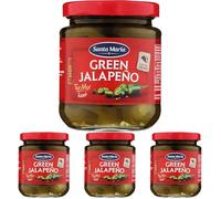 Santa Maria, Green Sliced Jalapeños, Peperoni Verdi a Fette, Gusto Ricco e Molto Piccante, Esalta il Sapore di Tacos, Pizze, Fajitas, Enchiladas, Ideale per Arricchire ogni Tuo Piatto, 215 g