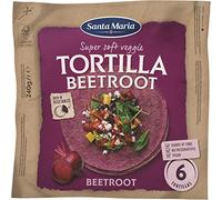 Santa Maria, Tortillas Morbide Vegetariane alla Barbabietola, Tipiche della Cucina Tex-Mex, Pane Basso non Lievitato a Base di Farina di Frumento, Ideali a Pranzo, Cena, per un Picninc, 6 pz