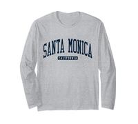 Santa Monica California CA College University Style Navy Maglia a Manica