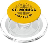 Santa Monica Prega per noi Patrona Santa Cattolica Croce PopSockets PopGrip per MagSafe