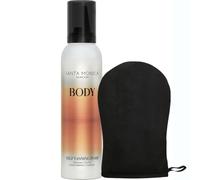 Santa Monica Skincare | KIT Mousse Autoabbronzante (2x150ml) con Guanto Applicatore | Per Viso e Corpo | Abbronzatura Naturale, Idratante e Senza Macchie