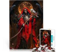 Santa Muerte con gufo puzzle 1000 pezzi per adulti Aiuta il cervello ad allenare i giocattoli che creano dipendenza per coltivare la pazienza grande regalo 38x26cm