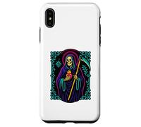 Santa Muerte Fiamma Cuore Preghiera Sacra Arte Custodia per iPhone XS Max