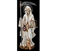 Santa Muerte Figur Con Bilancia Bianco Gothic Sensenmann Fantasy 26,5cm
