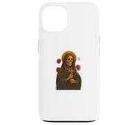 Santa Muerte Messicano Folk Saint Realistic Skull Ritratto Art Custodia per iPhone 13