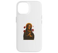 Santa Muerte Messicano Folk Saint Realistic Skull Ritratto Art Custodia per iPhone 14