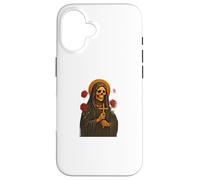 Santa Muerte Messicano Folk Saint Realistic Skull Ritratto Art Custodia per iPhone 16