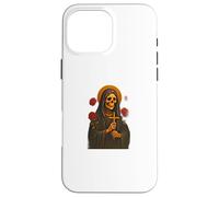 Santa Muerte Messicano Folk Saint Realistic Skull Ritratto Art Custodia per iPhone 16 Pro Max