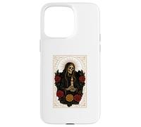 Santa Muerte Skull Roses Candela Memento Preghiera Card Custodia per iPhone 15 Pro Max