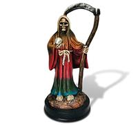 Redwix Statua di Santa Muerte 12,7 cm, statua del triste mietitore in veste arcobaleno, statuetta della Santa Morte
