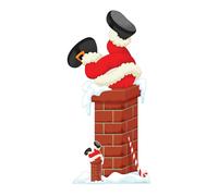 Santa Nel Camino Cartonato Di Natale Con Festivo Mini Standee