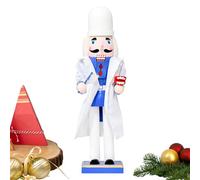 Santa Nutcracker Figure - Statua di soldato fatta a mano | Scultura in legno di Natale | Ornamenti Realistici Tradizionali Puntelli Scena Per Scrivania Cappotto Tavolo Da Pranzo Comodino