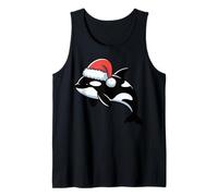 Santa Orca Whale Christmas Ugly Xmas Maglione Orca Orca Canotta