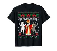 Santa Origin Christian Folklore St Nicholas Day Brutto Maglione Maglietta