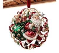 Santa Ornaments for Christmas Tree Rhinestone 2D Acrylic Funny Decoration