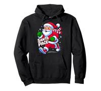 Santa Pace Christmas Running Runner Costume Xmas 5k Marathon Felpa con Cappuccio