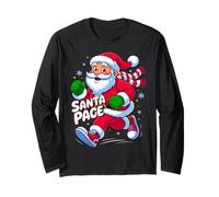 Santa Pace Christmas Running Runner Costume Xmas 5k Marathon Maglia a Manica
